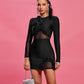 Myra Black Mesh Mini Dress