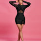 Myra Black Mesh Mini Dress