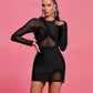 Myra Black Mesh Mini Dress