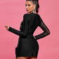 Myra Black Mesh Mini Dress