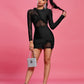 Myra Black Mesh Mini Dress